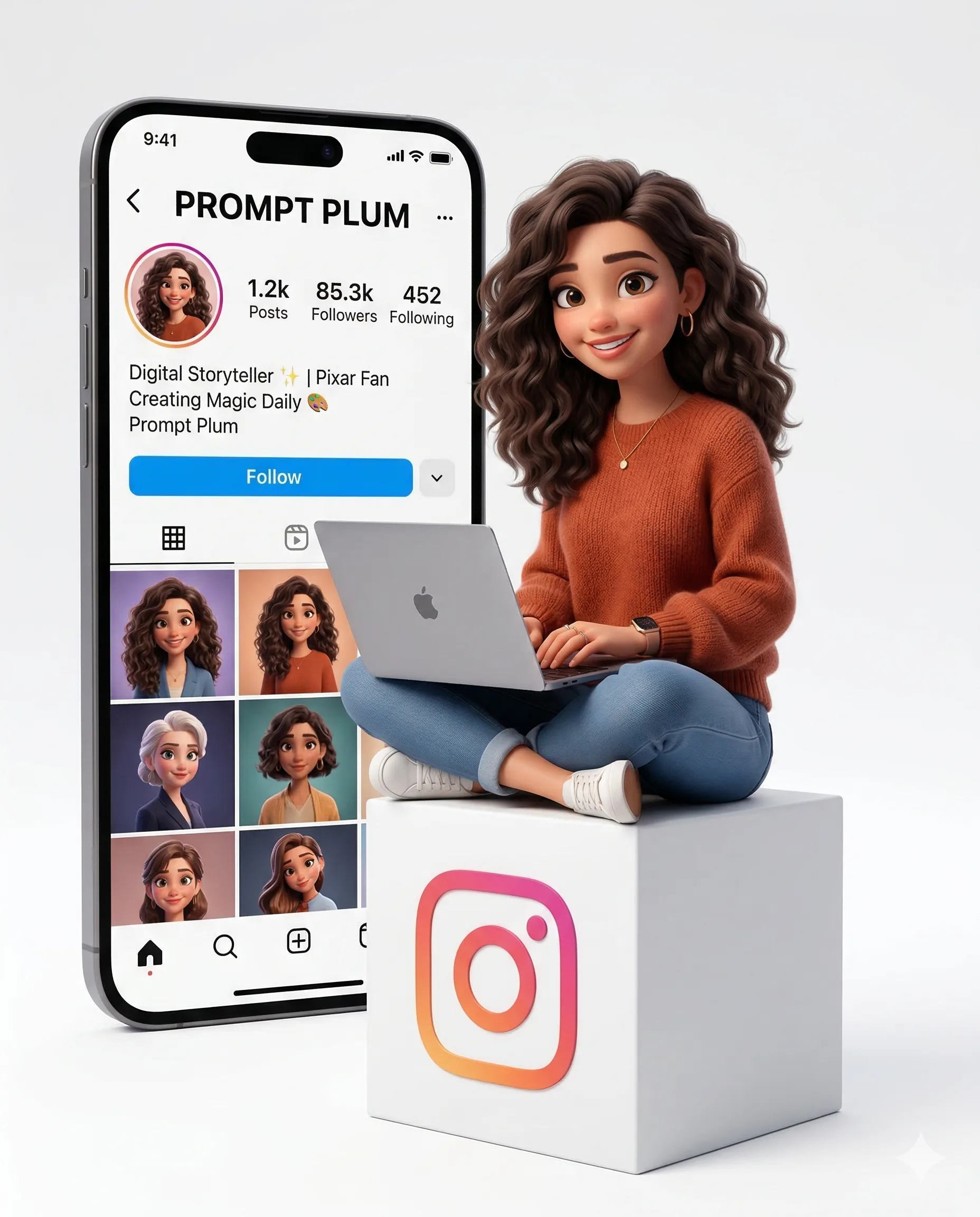 Créatrice Instagram 3D style Pixar